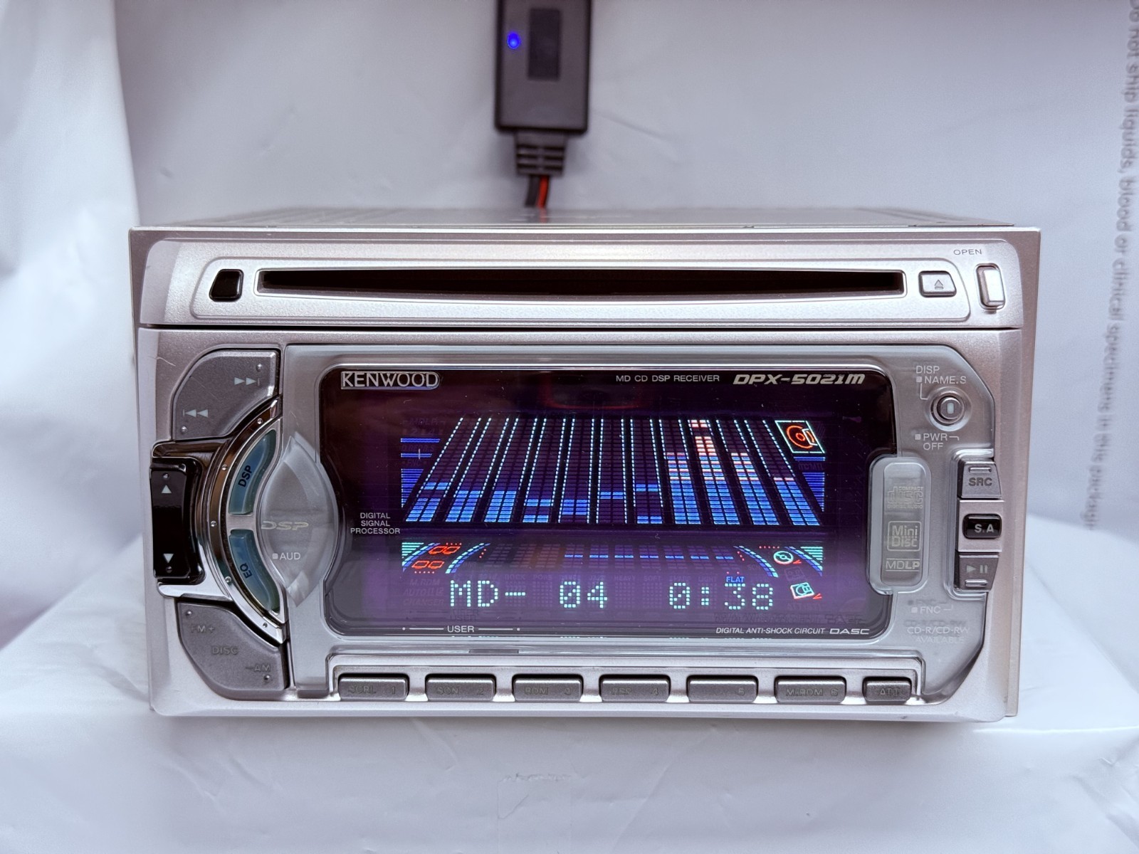 KENWOOD DPX-5021M 2DIN CD MD Car Audio w/ External Bluetooth Tested JDM Japan