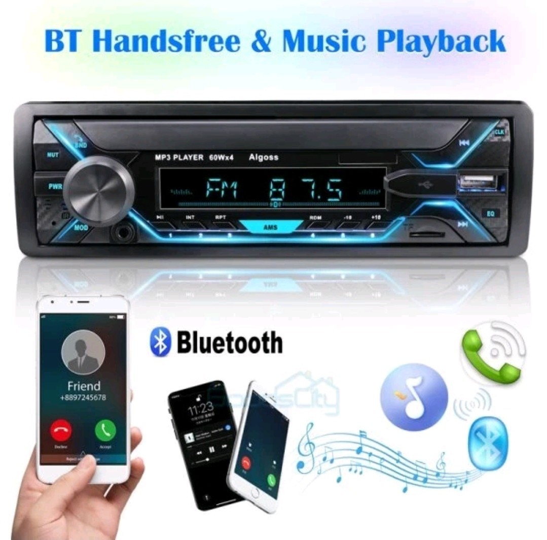 Upgrade Audio Systems 60Wx4 Car Stereo, Bluetooth, MP3, USB, Aux In, AM/FM Radio