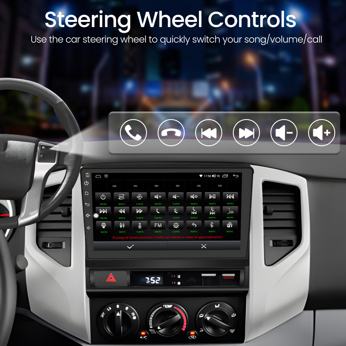 For Toyota Tacoma 2005-2013 Apple CarPlay Android 12.0 Car Stereo Radio WiFi GPS