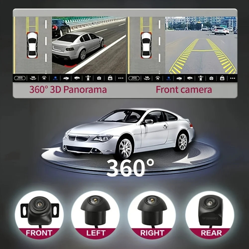 360° Panoramic Night Vision Camera,AHD720P/1080P, Compatible Android Car Radios