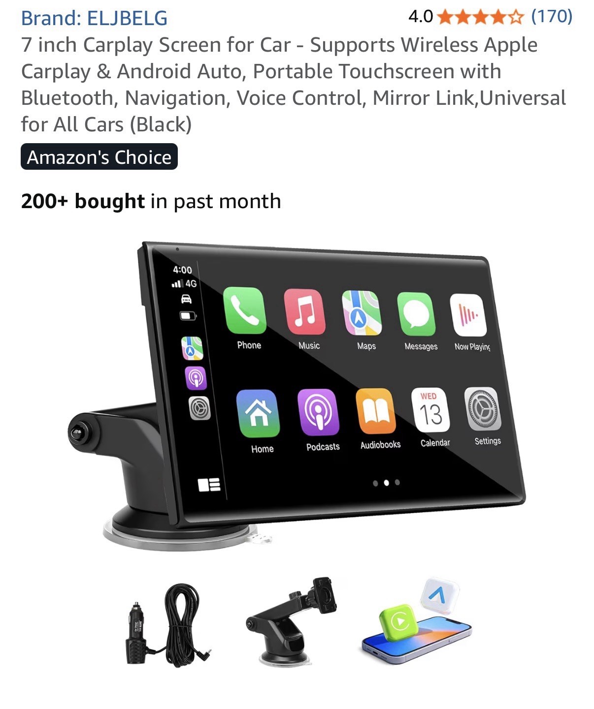 7 Inch Screen For CarPlay By Eljbelg Portable Touchscreen