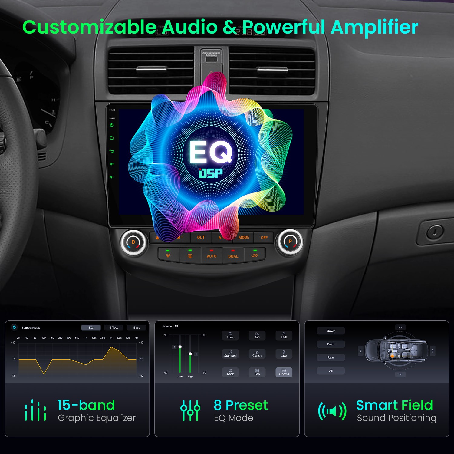 For Honda Accord 2003-2007 CarPlay Android 14 Car Stereo Radio GPS IPS WIFI 64G