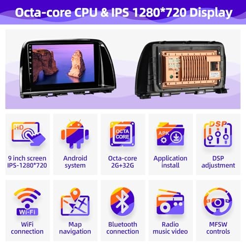 for Mazda CX-5 2013 2014 2015 Compatible with Wireless Carplay Android Auto