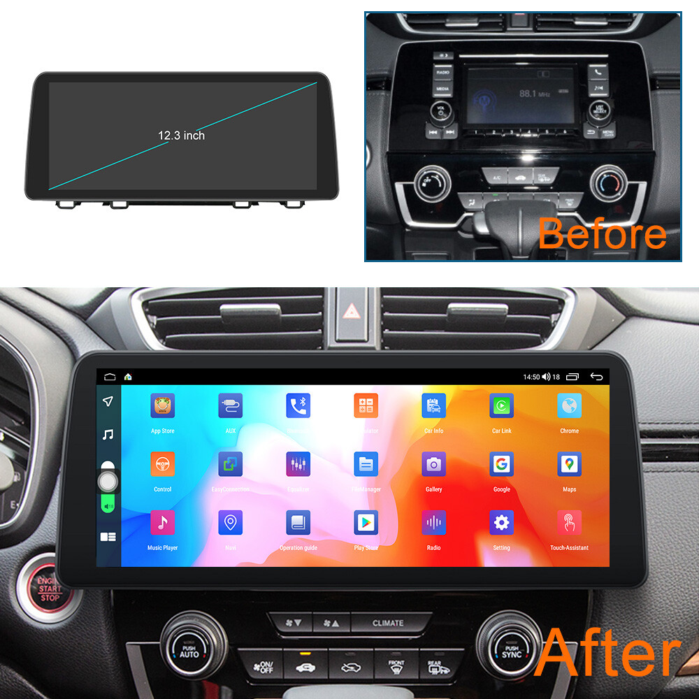 12.3 inch Android 14 For Honda CRV CR-V 2017-2021 Car Radio Screen CarPlay video