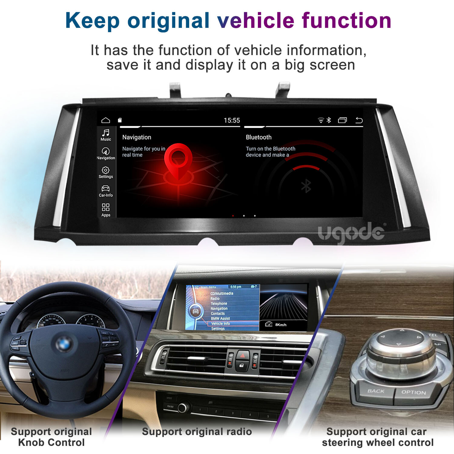 10.25 8+128G Android13 Screen UPGRADE CARPLAY BMW 7 Series F01 F02 2009-2012 CIC