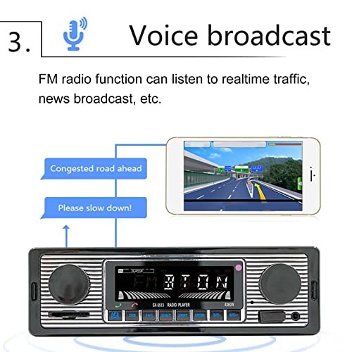 Bluetooth Car Stereo with USB AUX Inputs, Car Radio MP3 Player, Hands Calling