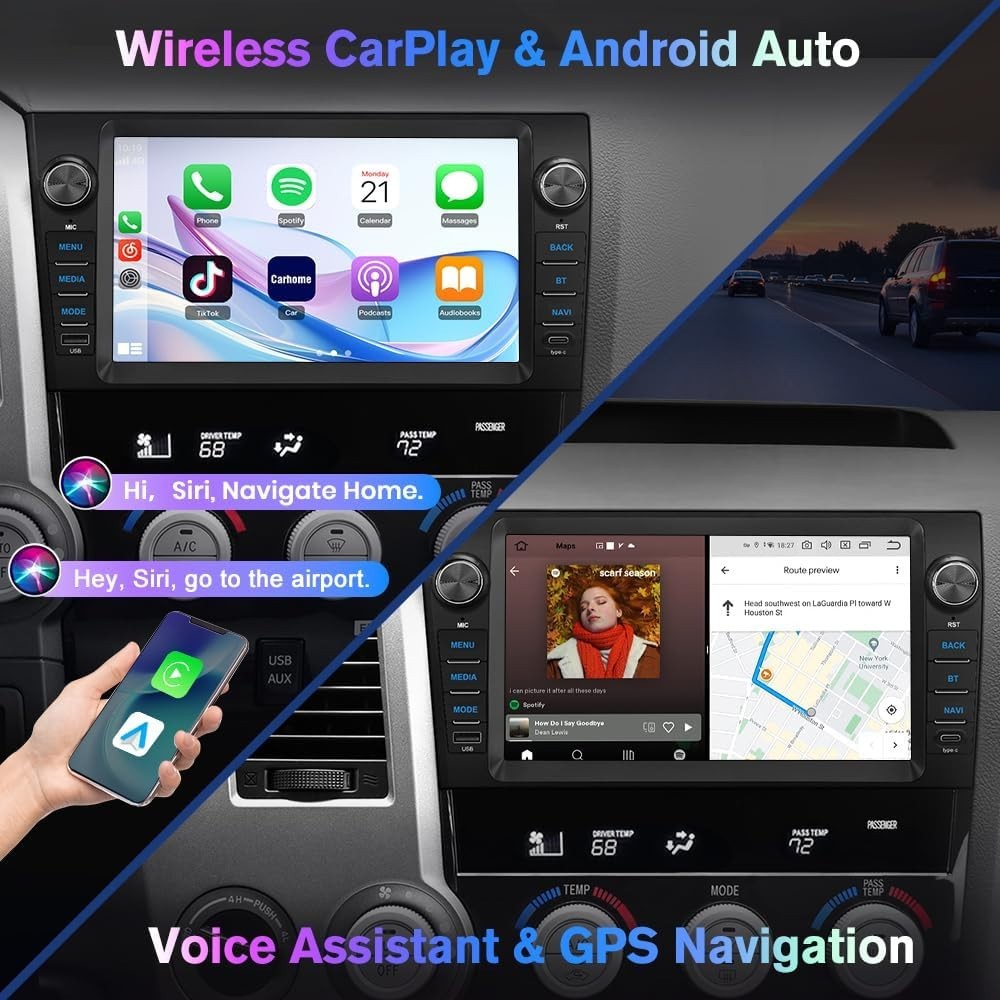 9″ 32G Android Auto Carplay for Toyota Tundra 2007-2013; Sequoia 2008-2018