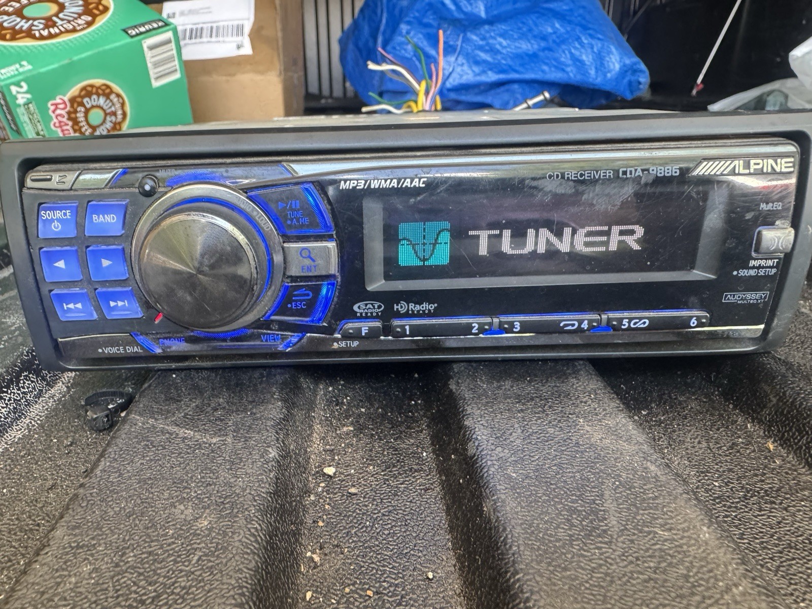 🏅🌟SUPER RARE ALPINE CDA-9886 CD PLAYER with BLUETOOTH adapter, USB