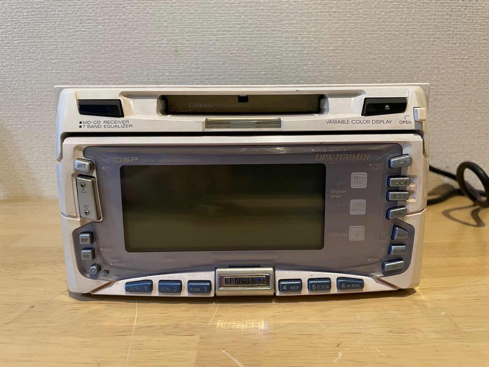 KENWOOD DPX-7170MDi 2DIN CD MD Player Bluetooth Tested Working White