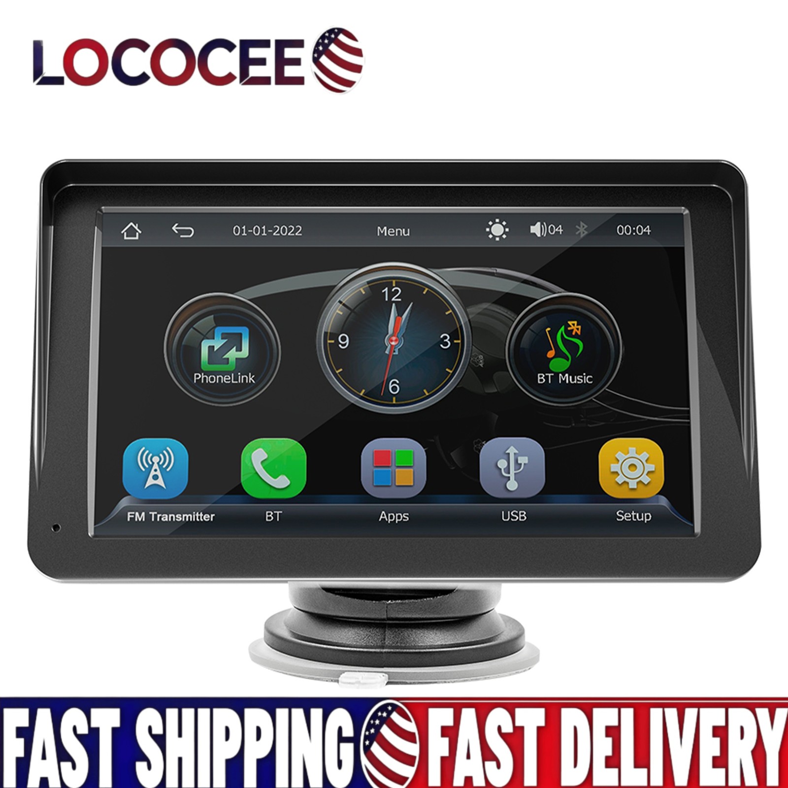 7 INCH PORTABLE WIFI WIRELESS CARPLAY & ANDROID AUTO CAR RADIO MP5 PLAYER 2 DIN