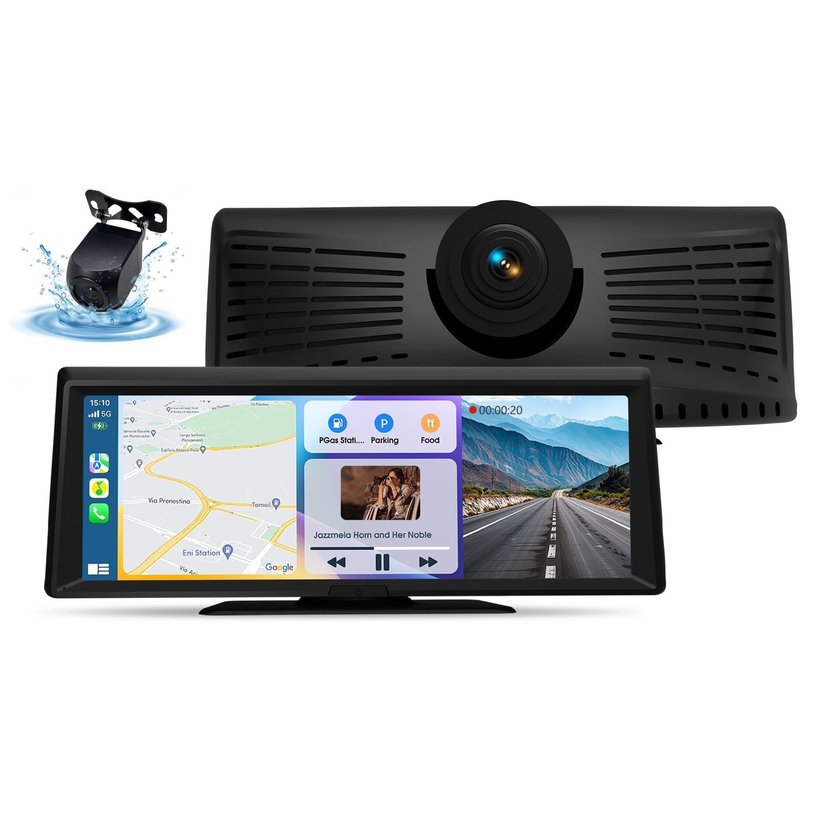 Wireless Portable with Apple CarPlay Screen,8.1″ Touch Screen Car Stereo with 2K