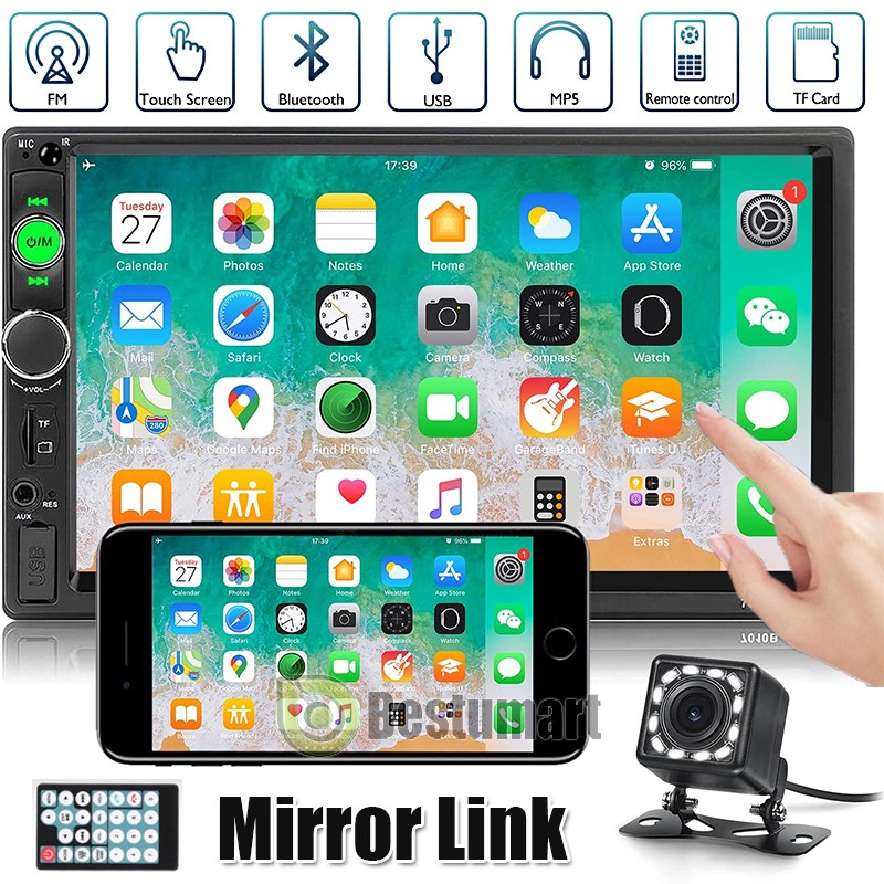 Estéreo De Pantalla Para Coche Carro Enlace telefónico DVD CD con cámara revers