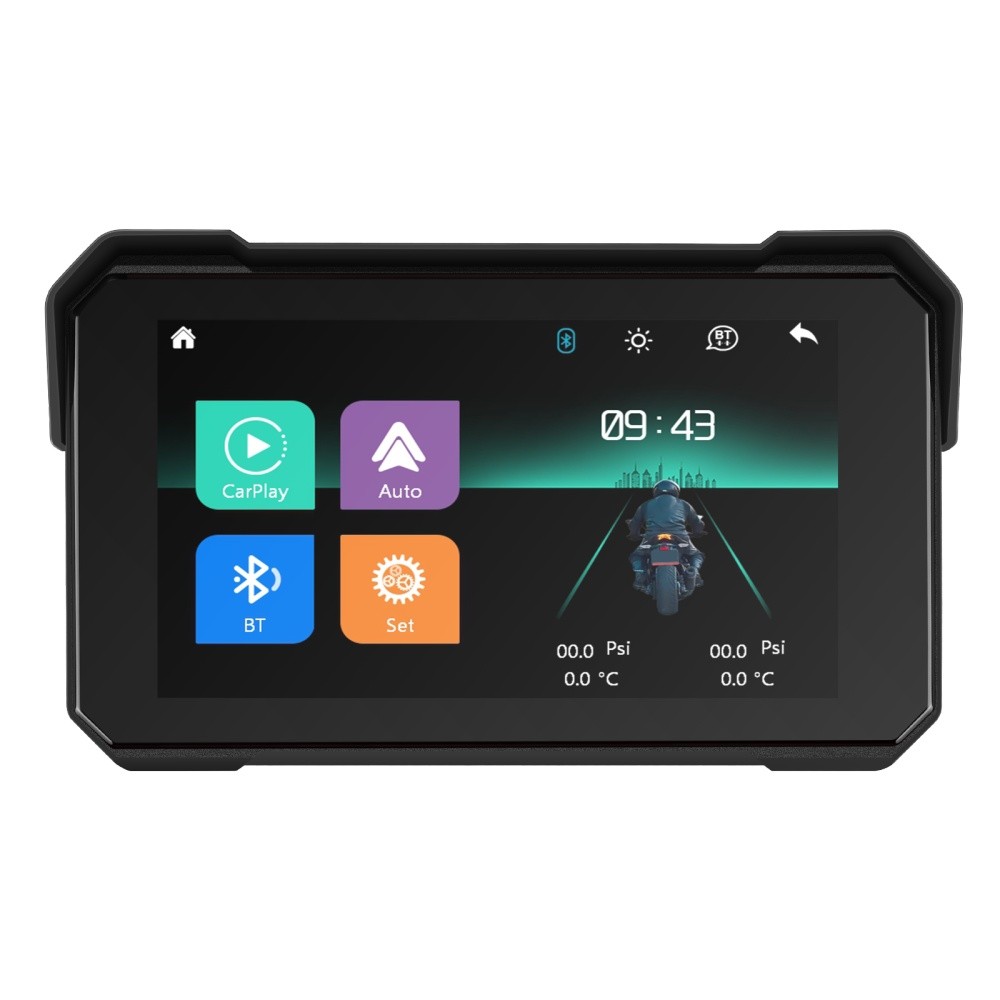 5″ Wireless CarPlay Android Auto Portable Screen Waterproof Motorcycle Navigator