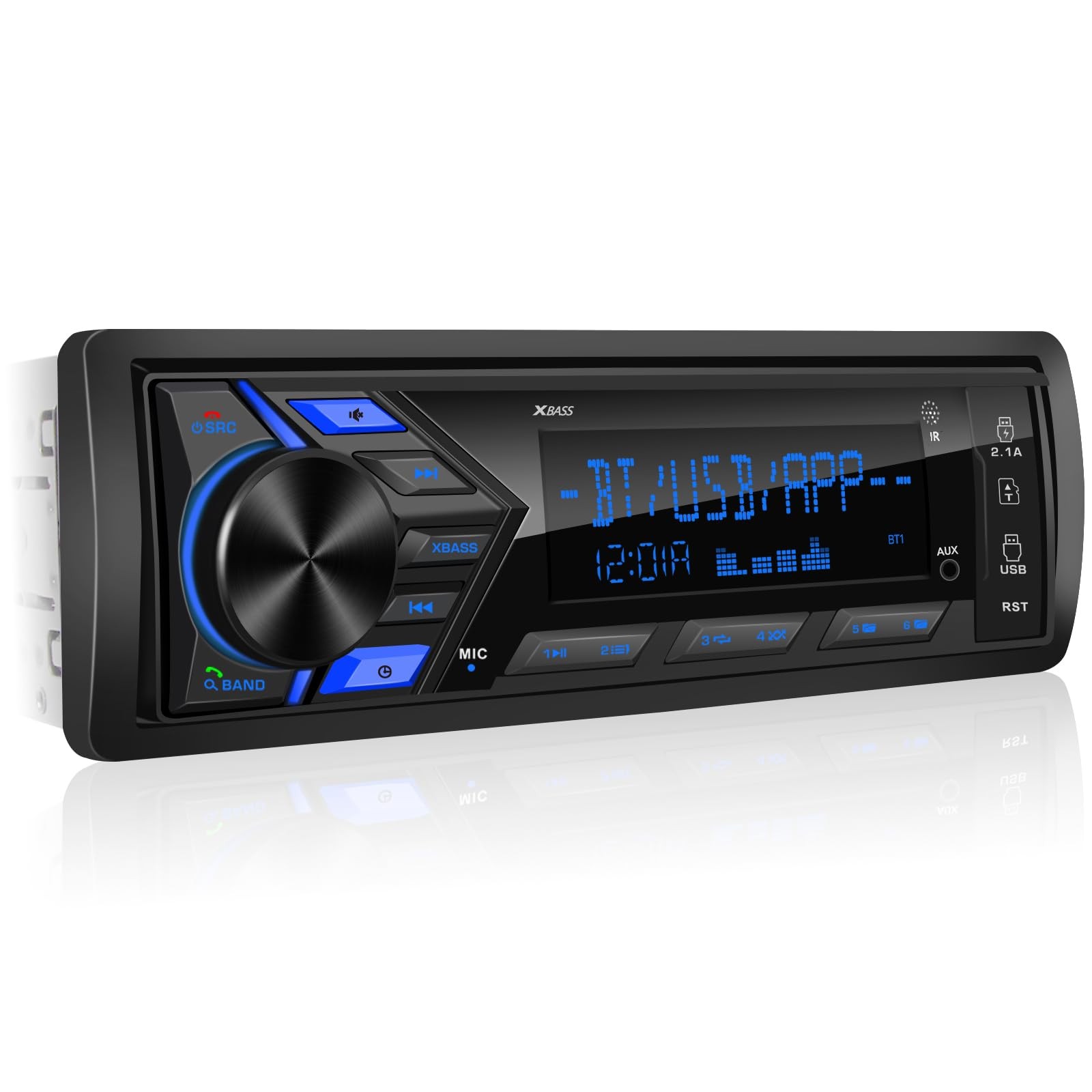 Single Din Car Stereo Bluetooth 1-Din Radio MP3 Player LCD AM FM USB SD AUX 300W