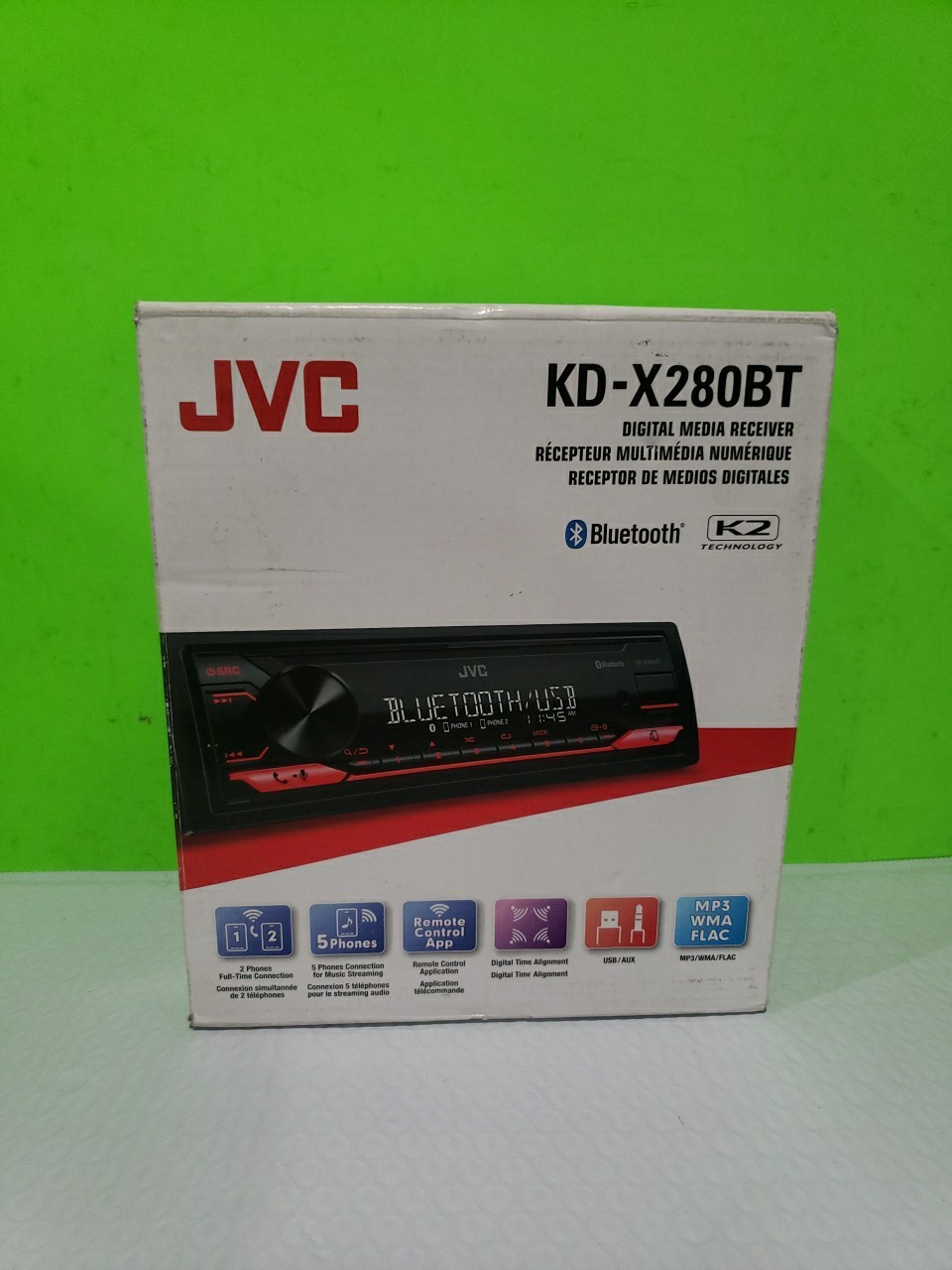 JVC KD-X280 BT Bluetooth Digital Car Media Receiver Single DIN AM/FM Radio Open
