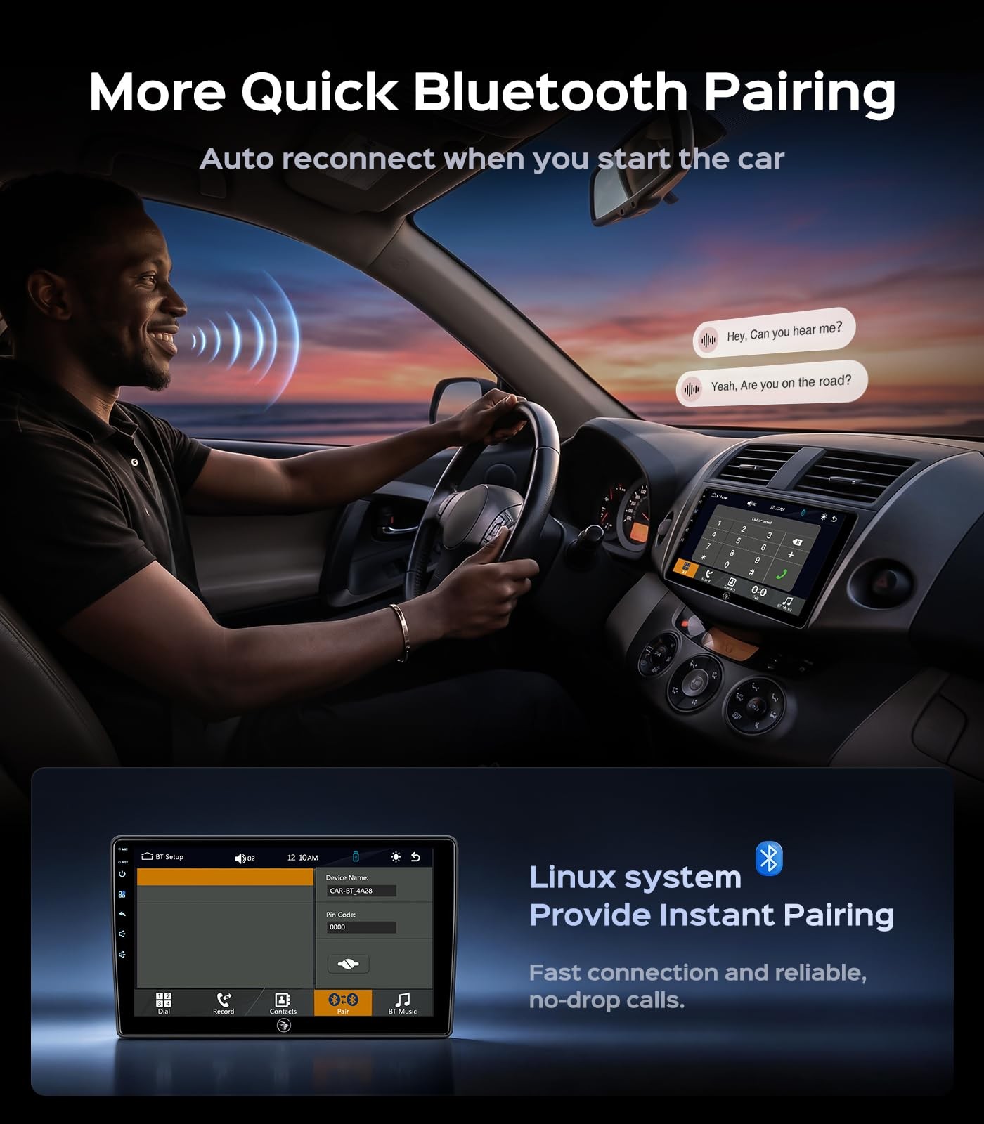 9″ Touchscreen Wireless Carplay & Android Auto Stereo for 2006-2011 Toyota RAV4
