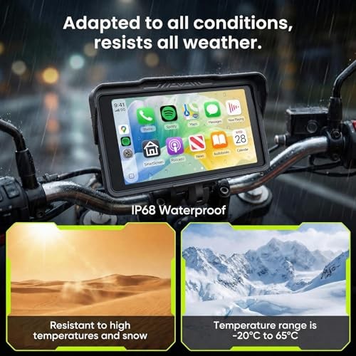 7-Inch Motorcycle Carplay Screen with Wireless 7 Inch Tire Pressure Detection