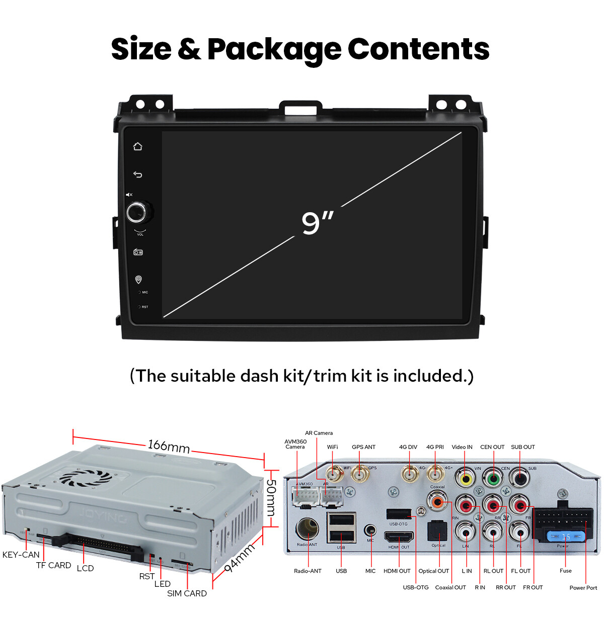 Android 12 Head Unit 9 inch for Toyota Land Cruiser Prado Lexus GX470 2004-2009