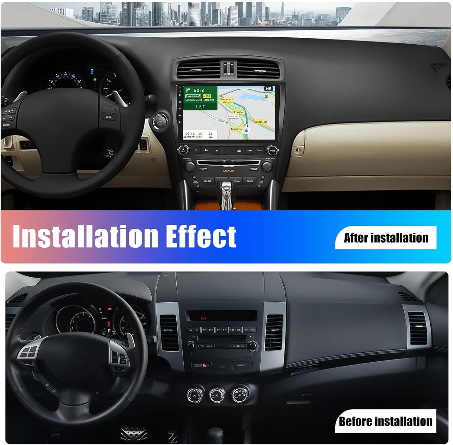 8Core 4+64GB For Lexus IS250 2006-2012 Android 13 Apple CarPlay Car Stereo Radio