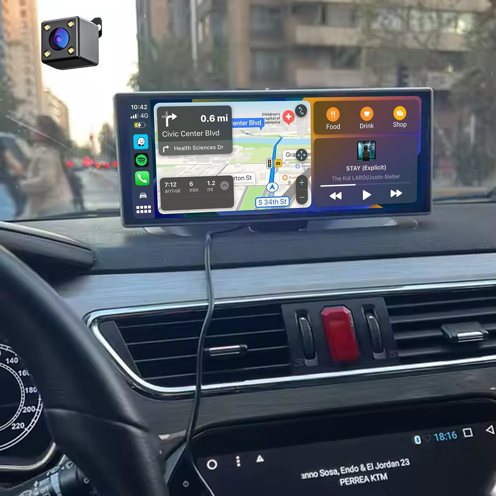 11.3″ 4K Wireless CarPlay Screen for Car Tablet Apple Android Auto Radio +Camera
