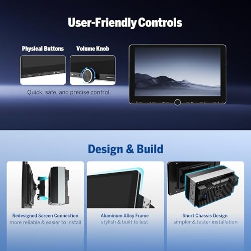 4+64GB Android 14 Double Din Car Stereo, Wired & Wireless 10.1 Inch 4GB+64GB