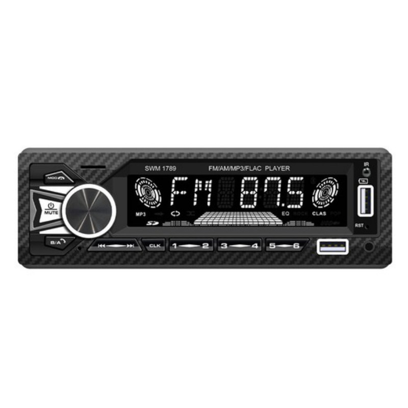 Single DIN Car MP3 Player FM/AM Radio W/7 Color Lights AUX Audio Bluetooth Call