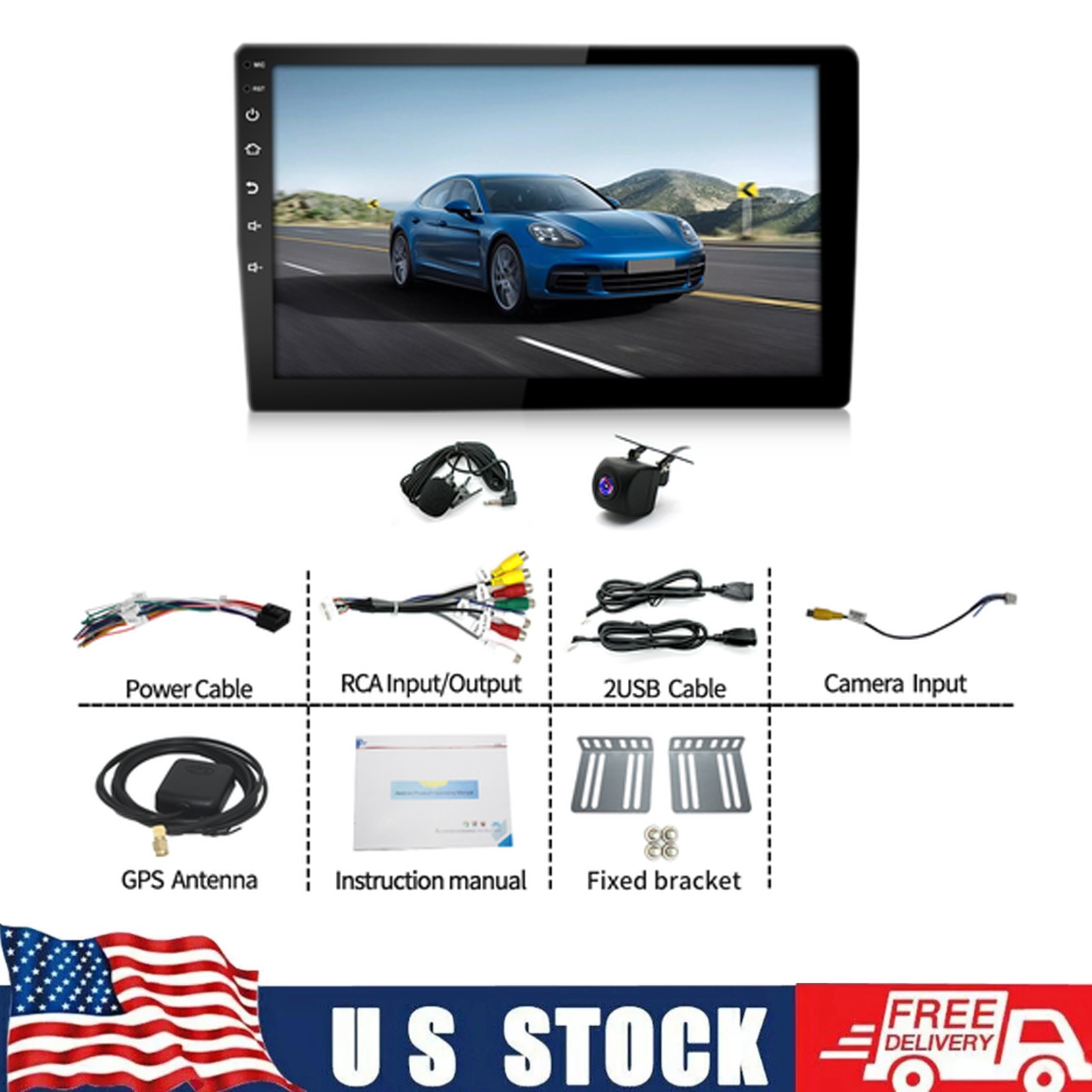 Android 13 Car Stereo 2Din Radio 10.1” For Carplay Radio Wifi GPS Navi 4+64G