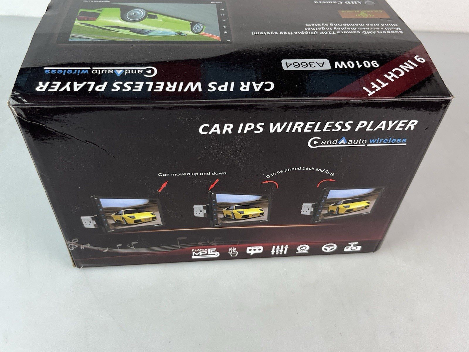 A3664 Car Radio Wireless Car IPS Player 9” w/AHD Camera