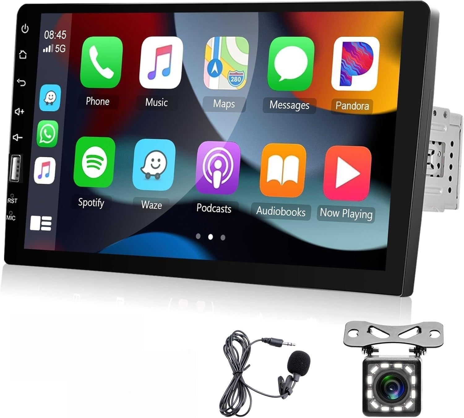 Single Din Car Radio, Bluetooth, GPS, USB, EQ, Backup Camera