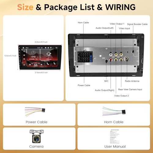 9 Inch Wireless Carplay Single Din Car Stereo Android Auto, Bluetooth IPS