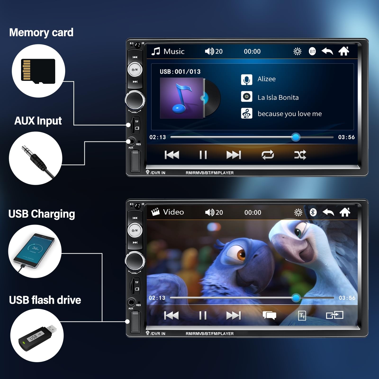 Radio De Pantalla Tactil Với Soporte De Volante Y Camara De Reversa Pro