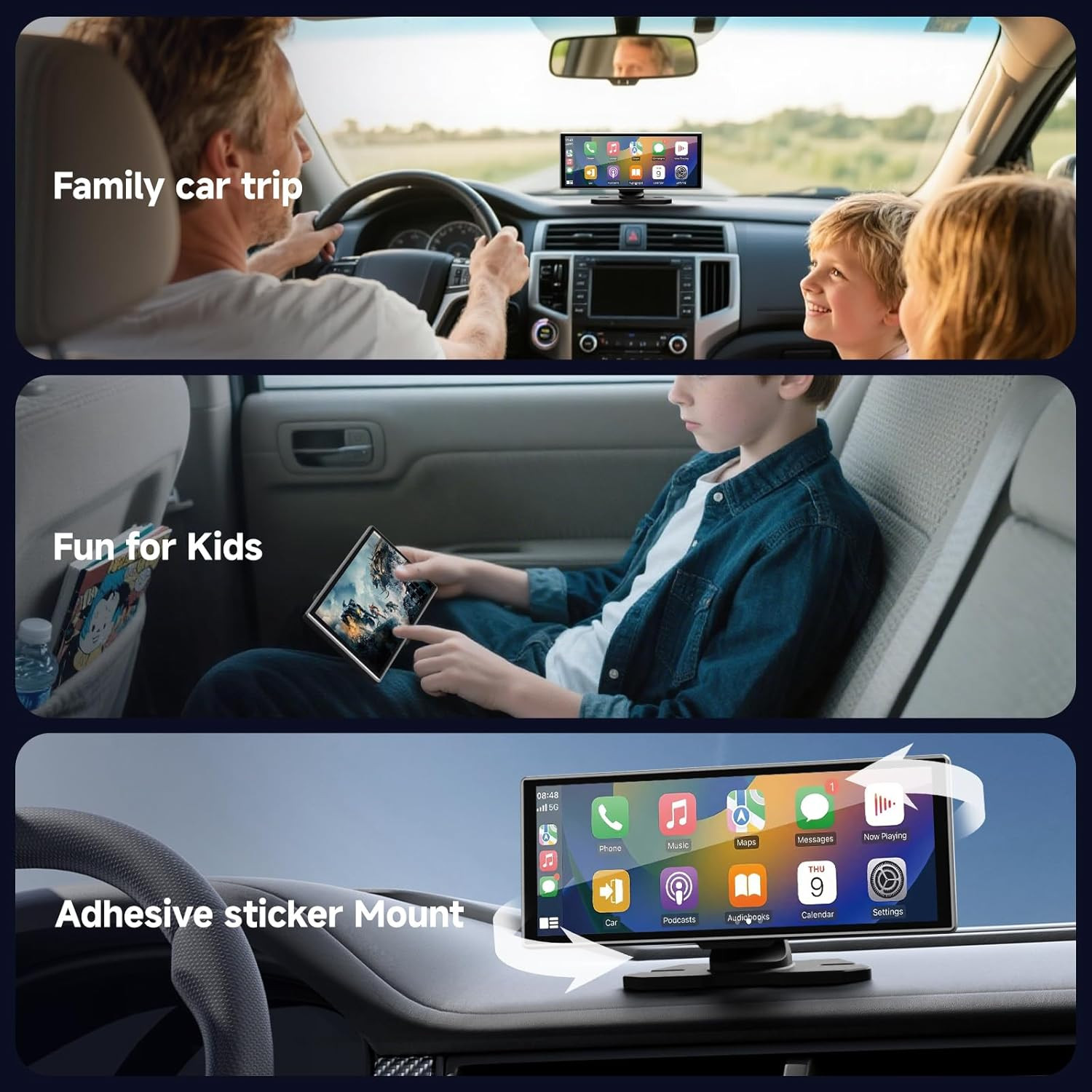 11.26 Inch HD Touchscreen Car Display, Wireless Carplay/Android Auto Screen for