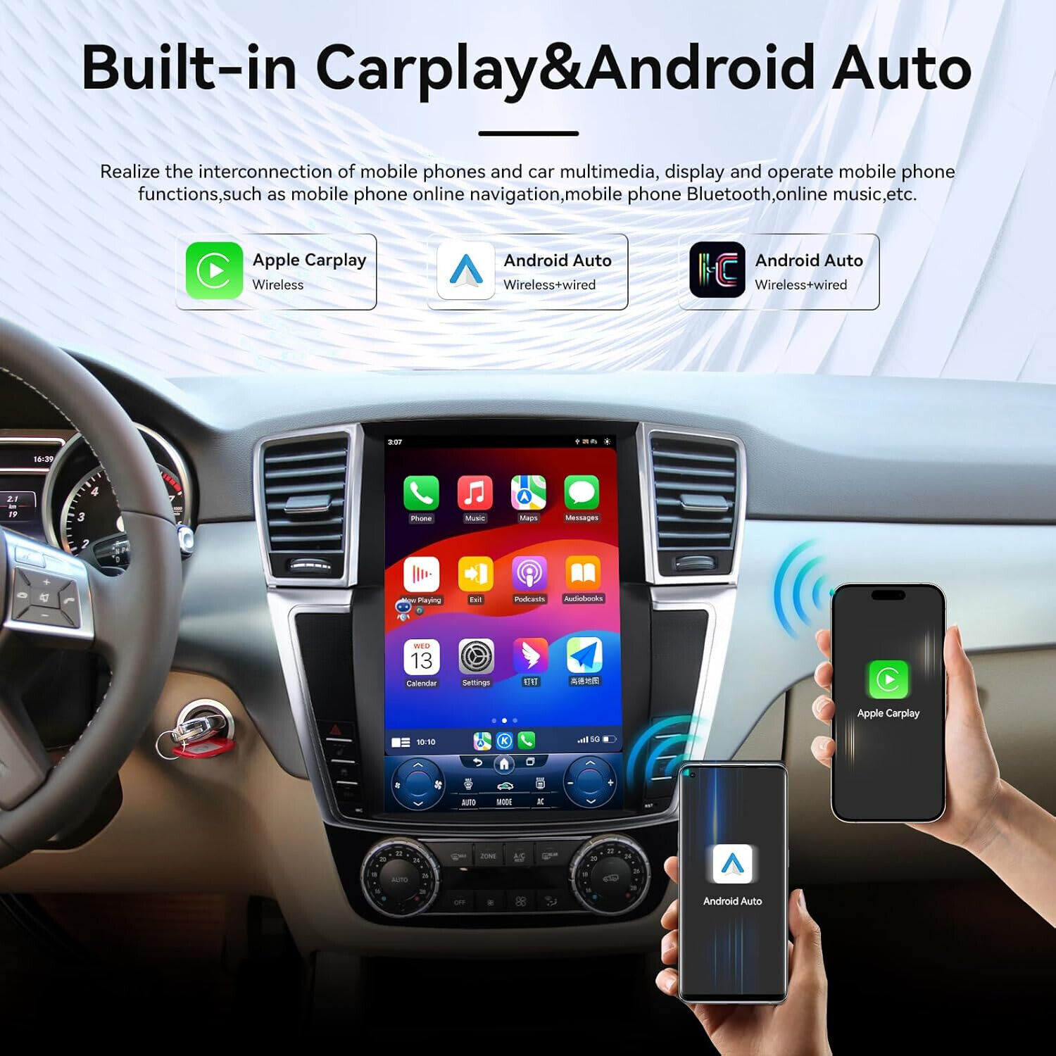 12.1″ Car Stereo Radio Android Navigation 64G For Benz ML GL W166 X166 2012-2015