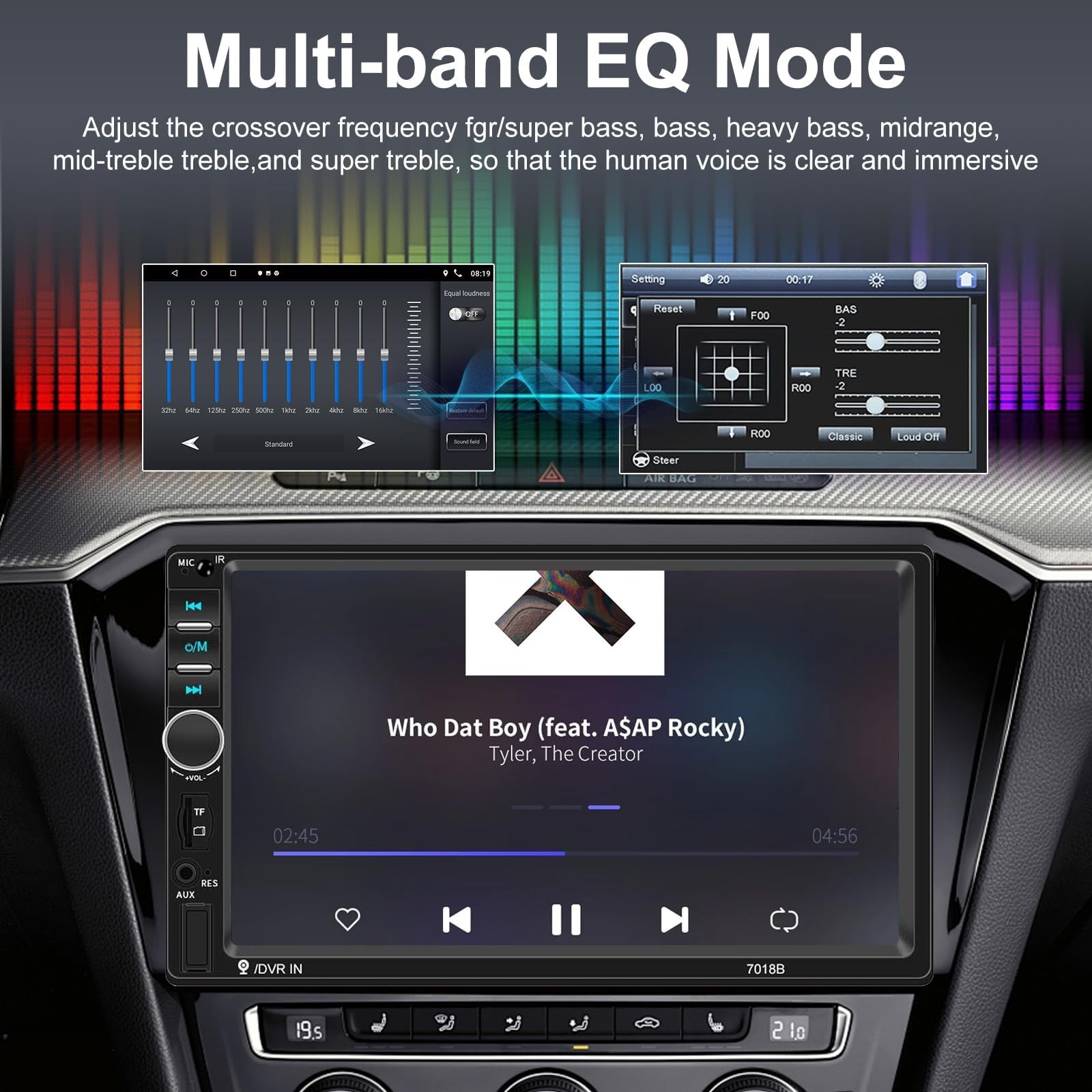 Double Din Car Stereo with Bluetooth and Backup Camera 7 Inch Touch Screen Ca…