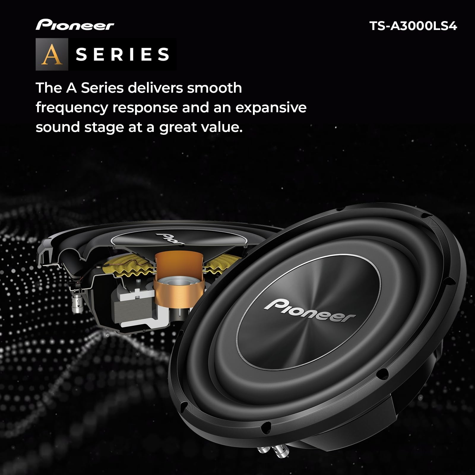 PIONEER A-Series TS-A3000LS4 12” Subwoofer – 1500W Max, Shallow-Mount Design, De