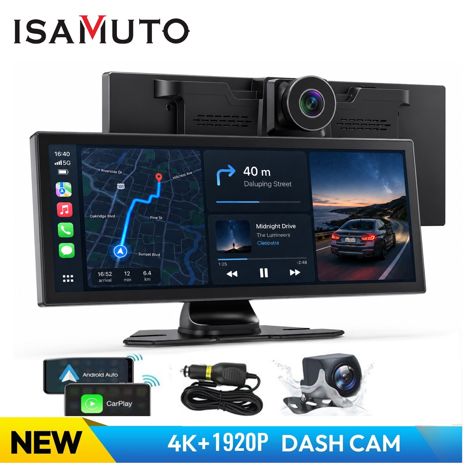 11.26″ Car Stereo Wireless Apple CarPlay Android Auto FM 1920x 720 Touch Screen