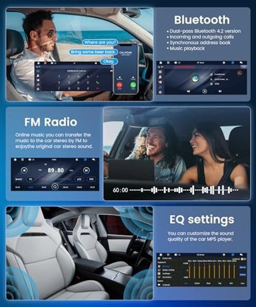 6.9 Inch Single Din Car Stereo with Wireless CarPlay/Android Auto/Mirror