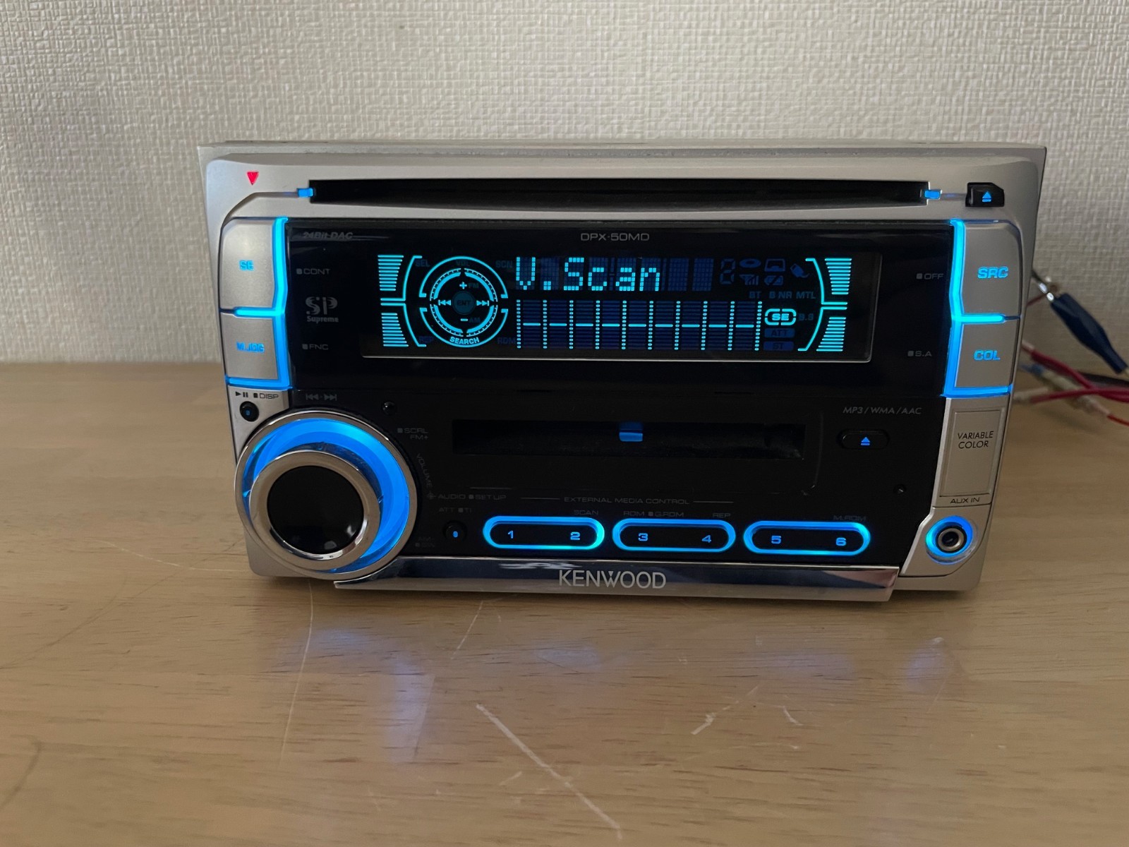 KENWOOD DPX-50MDS 2Din Car Audio CD MD MDLP MP3 AUX Player With Bluetooth Tested
