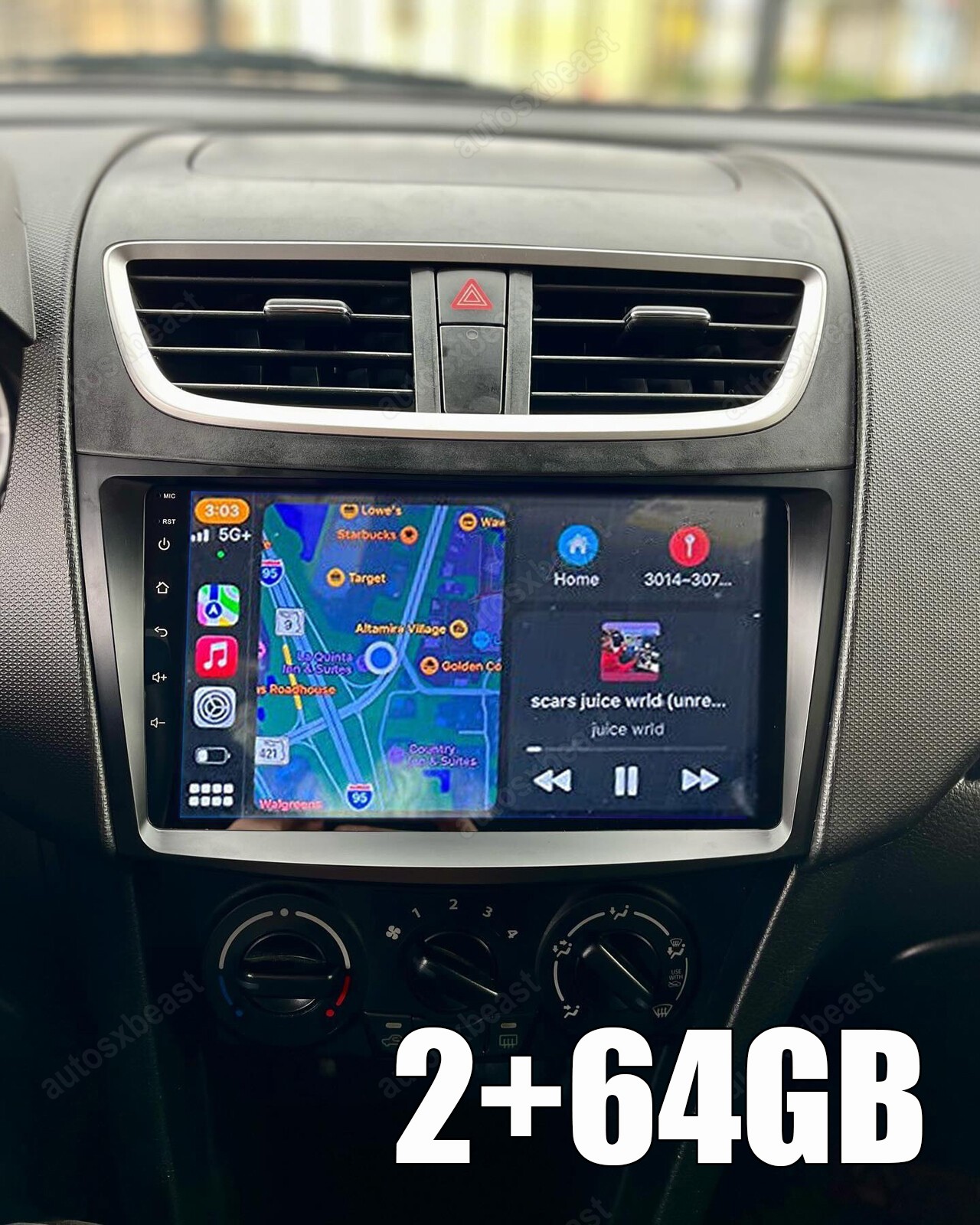 2+64GB For Suzuki Swift 2010-2016 Car Stereo Radio Android 14 CarPlay and Camera