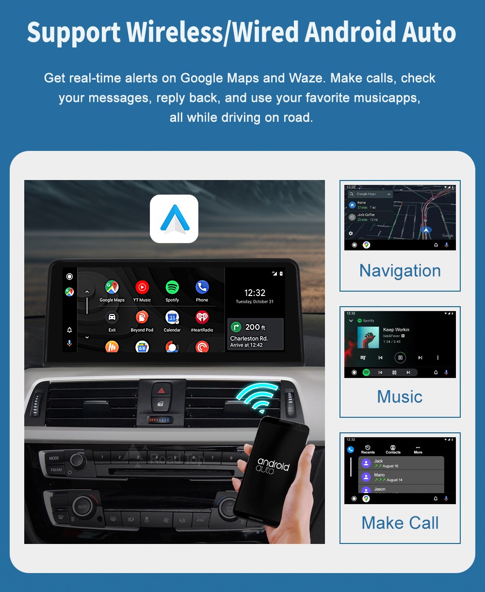CarPlay Linux Touch Screen For BMW 3 4 Serie F30 F31 F32 F33 F34 F36 2012-2016