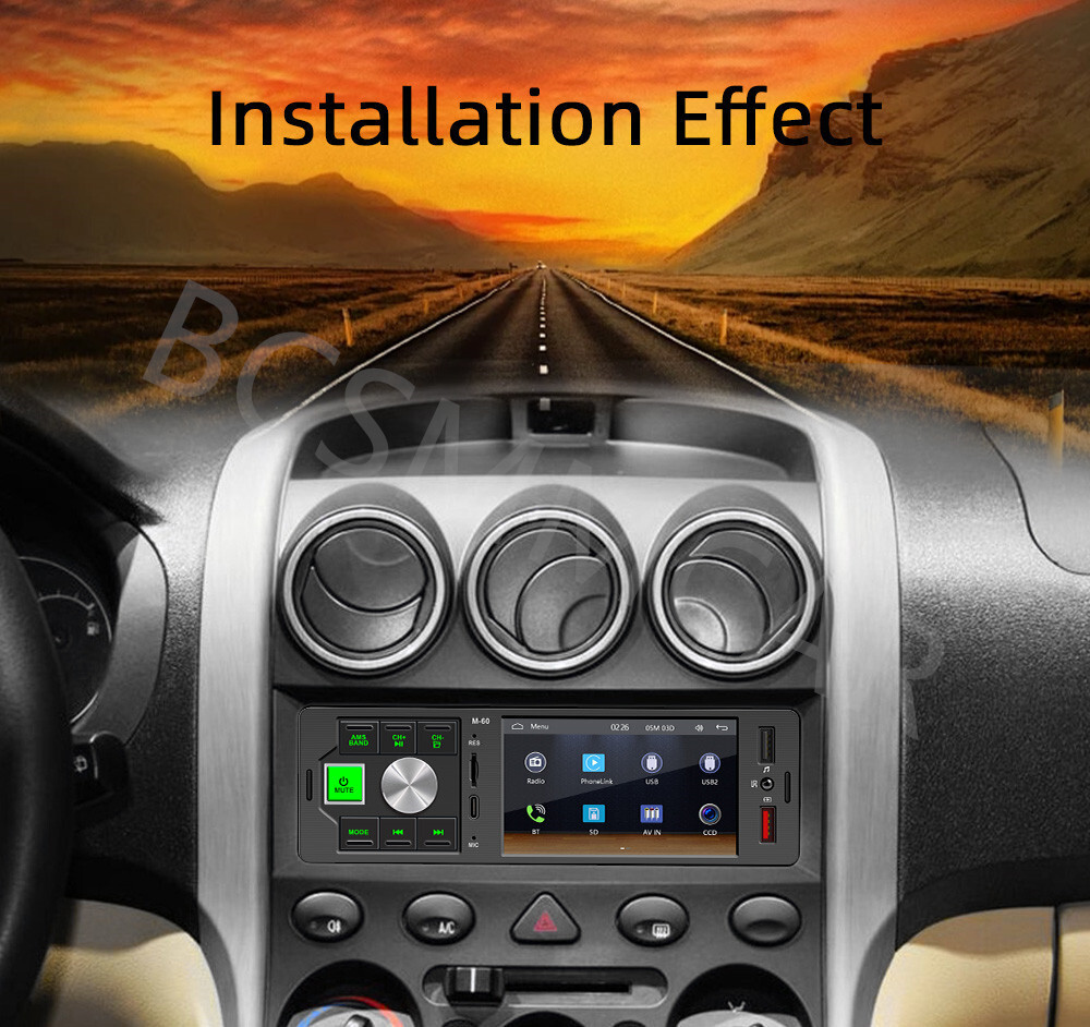 4.1in Car Radio Stereo Bluetooth Single 1Din CarPlay Android Auto TF/AUX/USB/FM