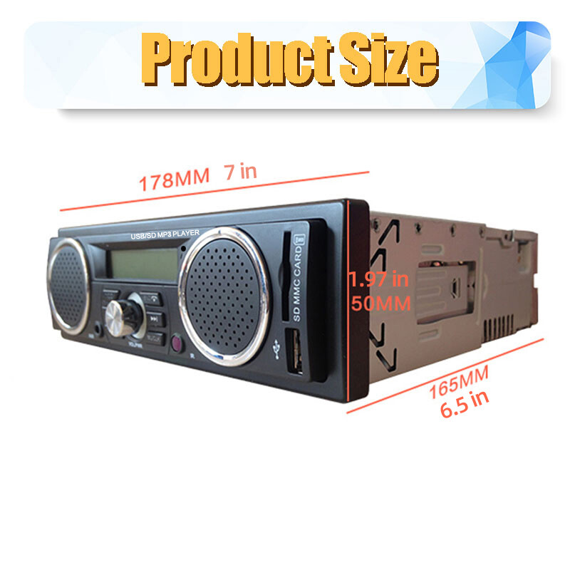 USB AUX Built-in Speakers Bluetooth MP3 Player Car Radio Stereo In-Dash 2.5Inch