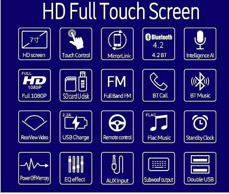 7″ Single 1 DIN Car Stereo Flip Out Touch Screen Radio Bluetooth MP5 Player USB