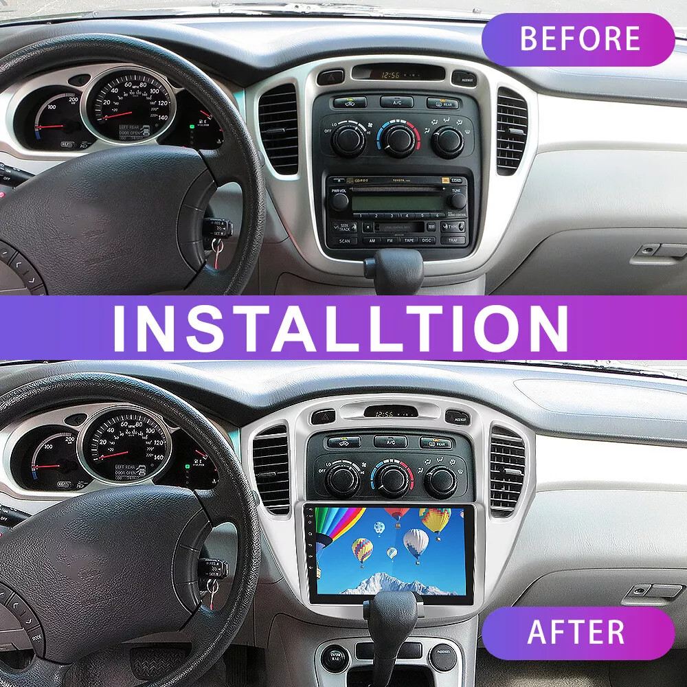 For 2000-2007 Toyota Highlander Apple Carplay Car Radio Android 12 GPS JBL 2+32G