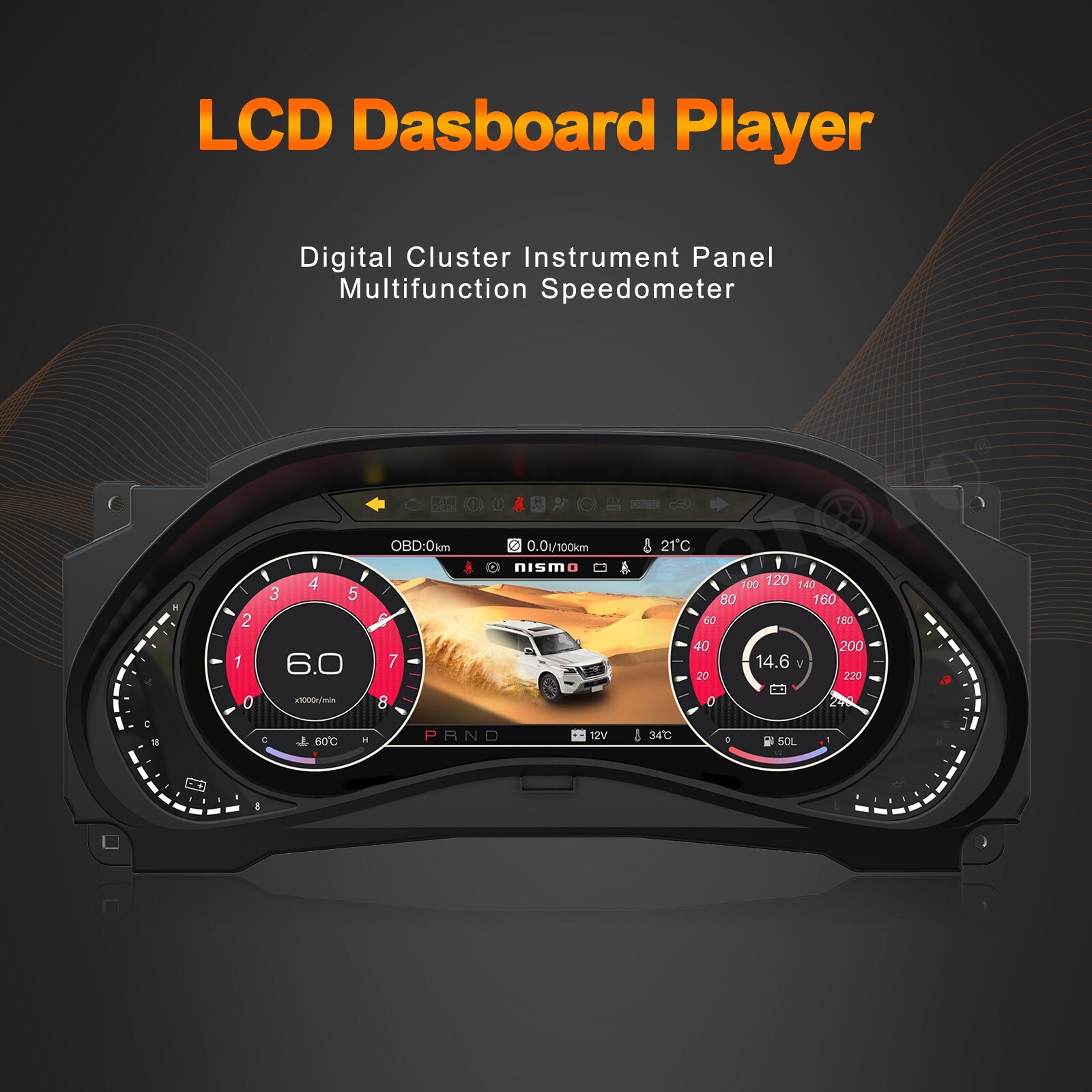 LCD Digital Cluster Speedometer Instrument Upgrage for Nissan Armada Y62 12-23