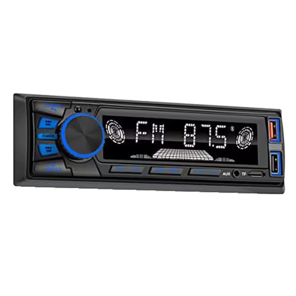 Single DIN Car Stereo Audio Bluetooth FM MP3 SD AUX Dual USB EQ Quick Charge Han