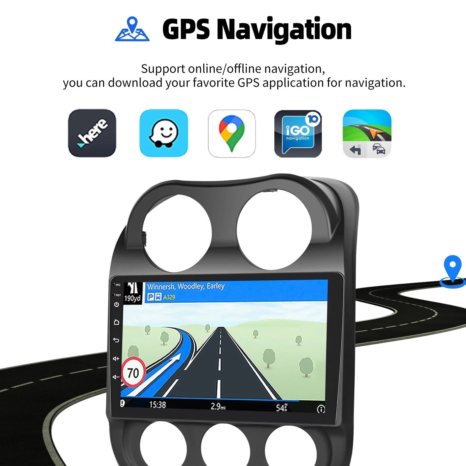 10″ Apple Carplay For Jeep Patriot Compass 2009-2016 Android 15 Car Stereo Radio