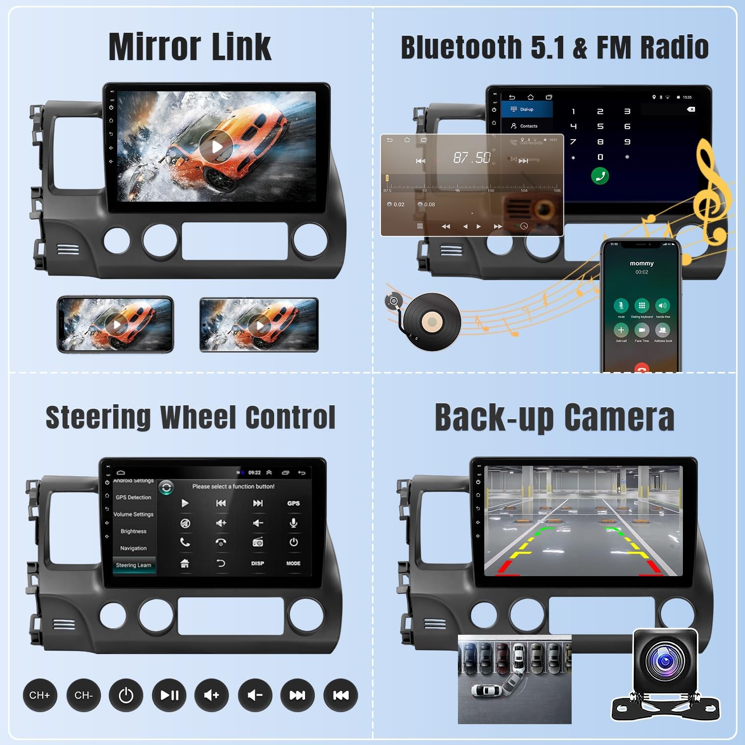 Naifay Car Radio For Honda Civic 2006 2007 2008 2009 2010 2011 Wifi Gps
