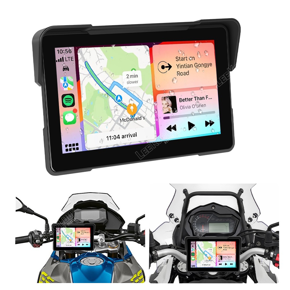 5″ Motorcycle Screen Wireless Carplay Android Auto Waterproof Car Stereo Radio