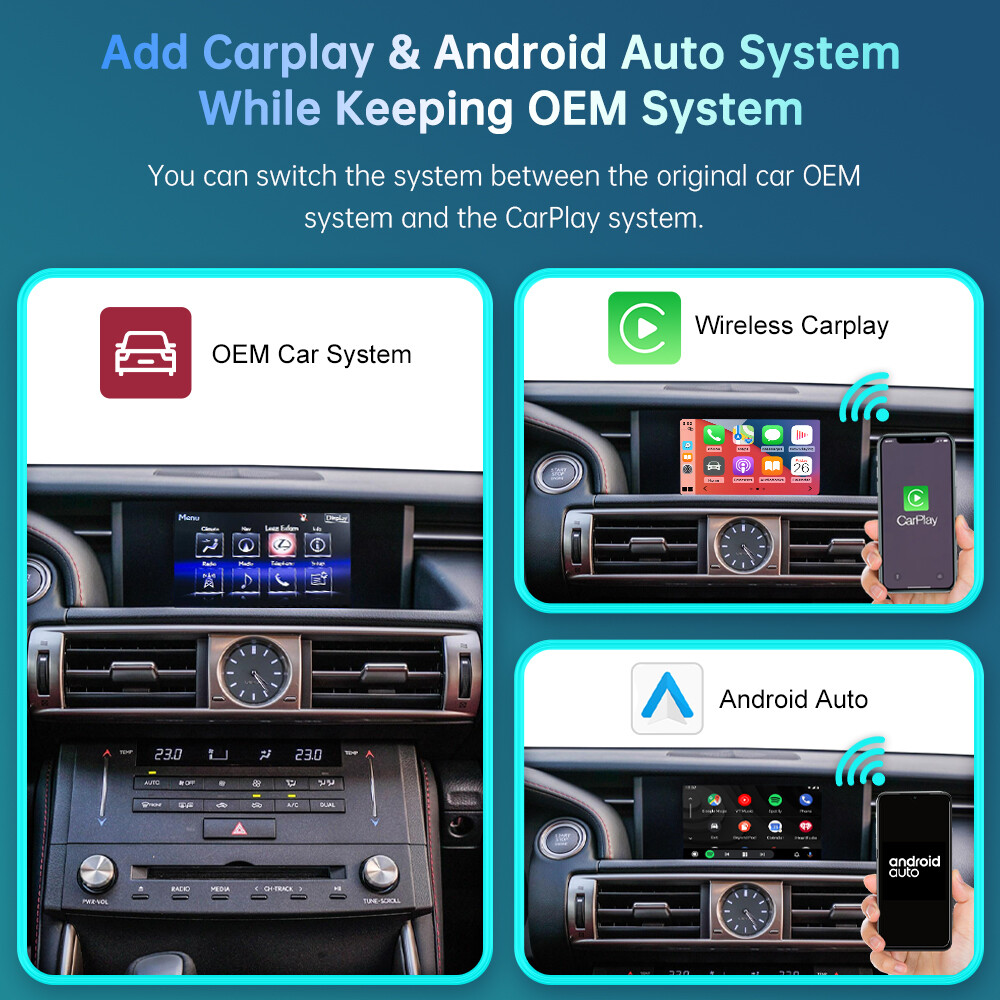 Wireless Carplay Android Auto Module For Lexus IS 2014-2020 Mirror Link AirPlay